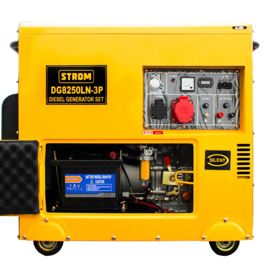 Gerador de Energia a Diesel 7KW, Silencioso DG8250LN-3P Trifásico 220/380v – STROM