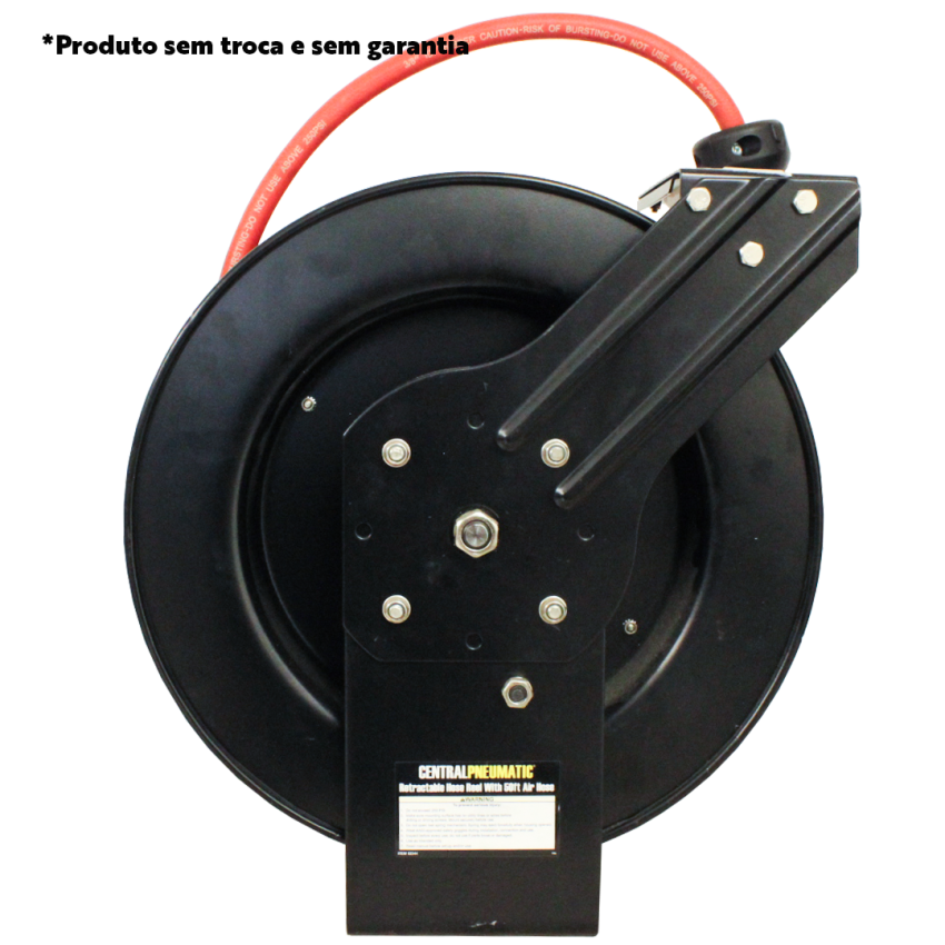 Carretel com Mangueira Retrátil 3/8 polegadas - 62344 - Central Pneumatic - OPENBOX