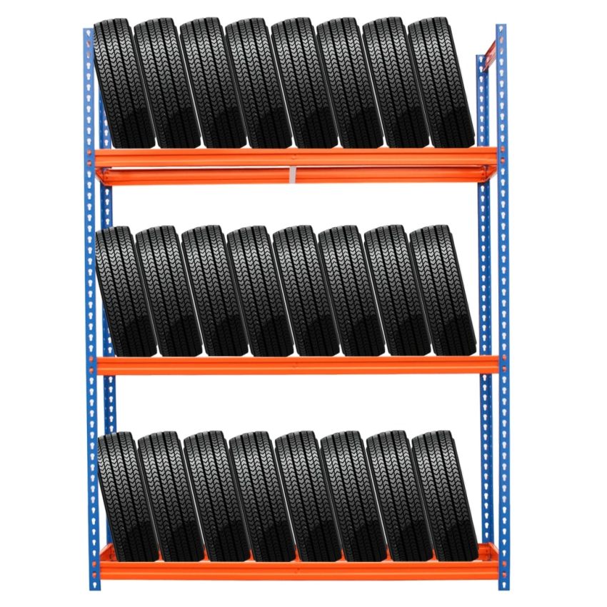 Estante em Aço P/ Pneus 600kg 200x150x45 C/ 3 Prateleiras - TR12