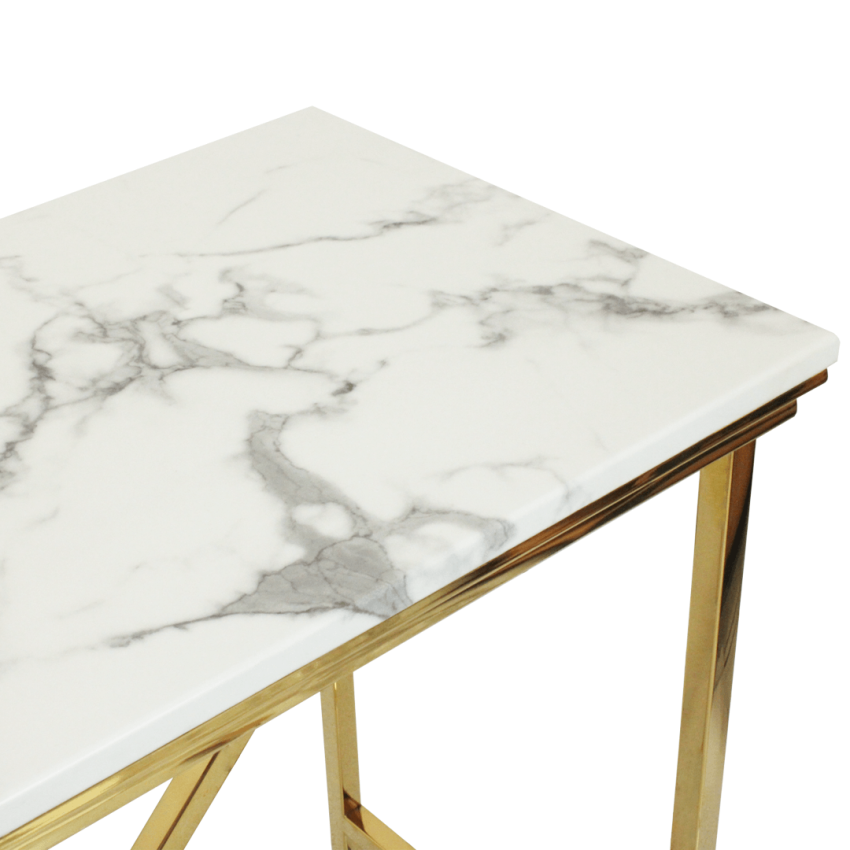 Mesa de Canto com Mármore Branco 1200 - RIS-M33