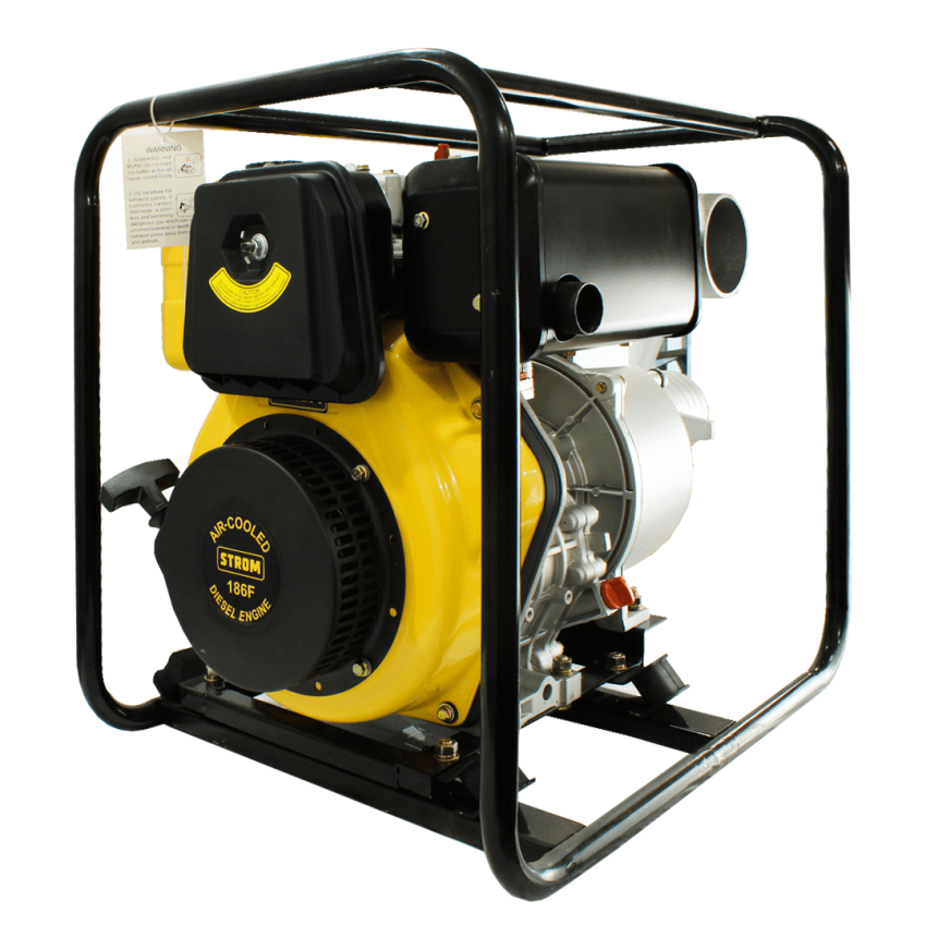 Motobomba D'agua à Diesel Portátil 10HP Partida Manual 4 Pol, 4 tempos DWP100 - STROM