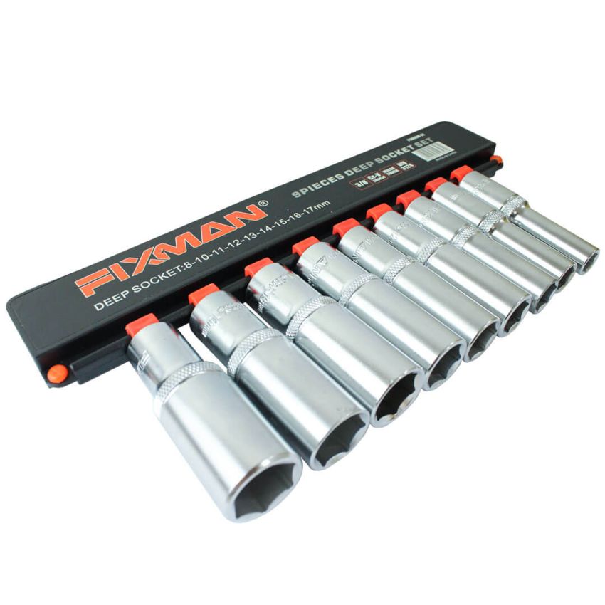 Jogo de Soquete c/ 9 Peças - Intercambiável - GW-P3009M - Fixman