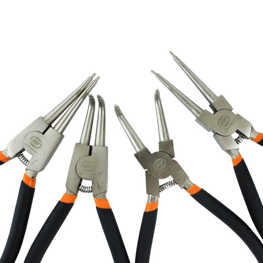 Jogo de Alicates Para Anel de Retenção com 4 Unidades - 10903009 - HF Ferramentas