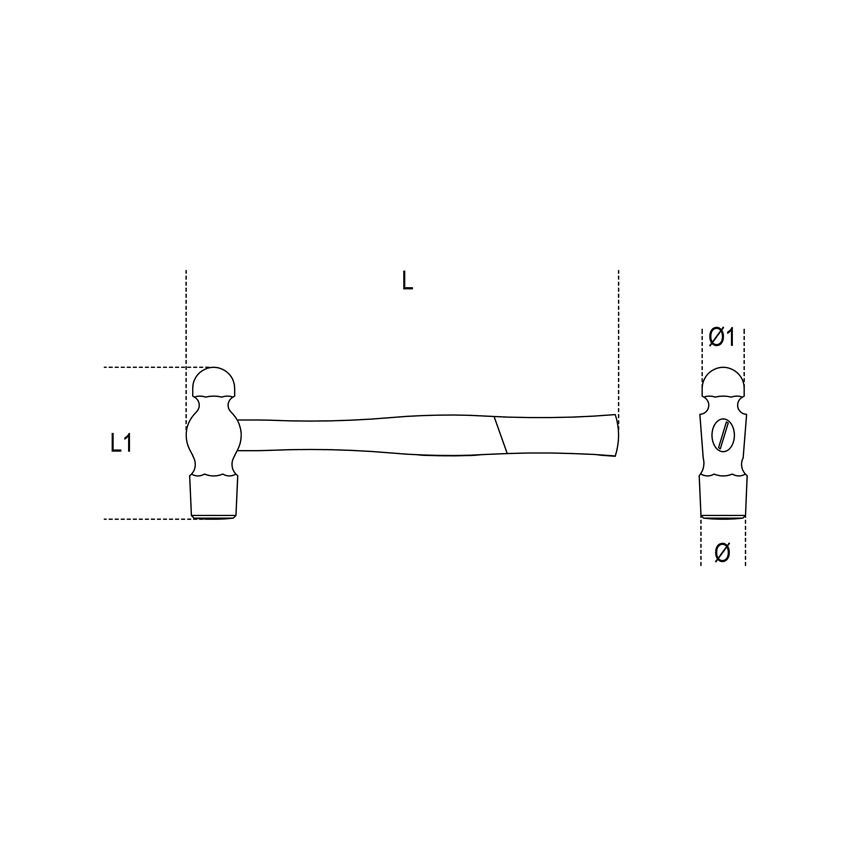 Martelo Bola com Cabo de Madeira (340) - 201505 - Beta