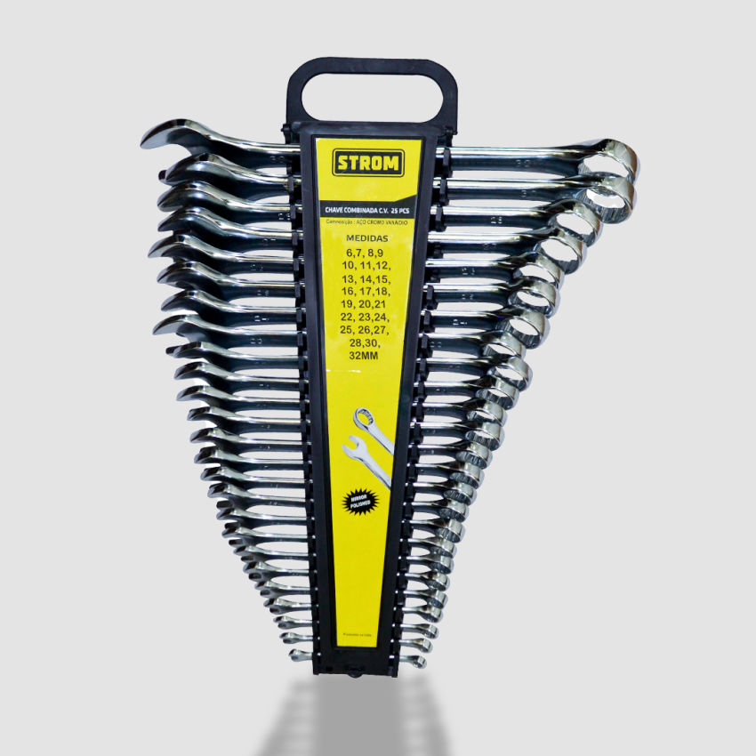 Jogo de Chaves Combinadas com 25 peças- H201618 - Strom