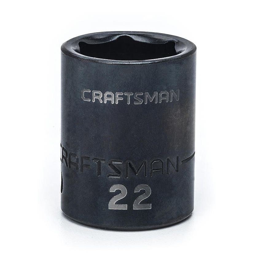 Soquete Curto Impacto 22mm, 6 Pontas, Encaixe 1/2 - 15869 - Craftsman