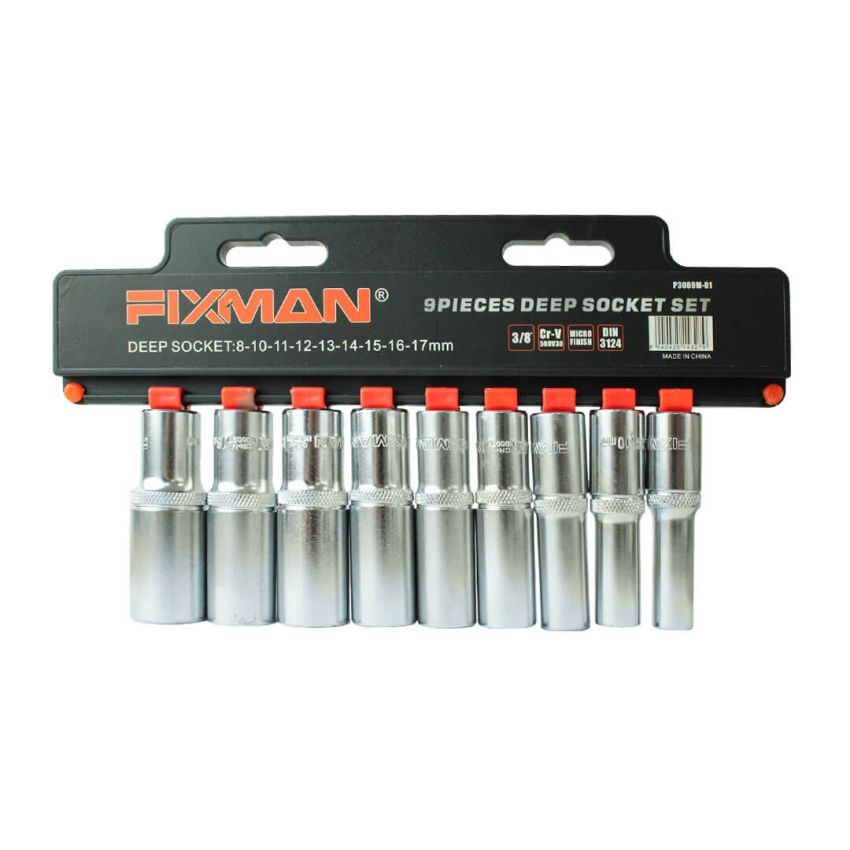 Jogo de Soquete c/ 9 Peças - Intercambiável - GW-P3009M - Fixman