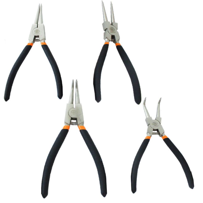 Jogo de Alicates Para Anel de Retenção com 4 Unidades - 10903009 - HF Ferramentas