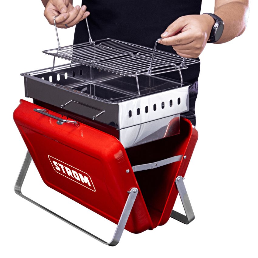 Churrasqueira Maleta Portátil Aço Inox - KY3413 - STROM