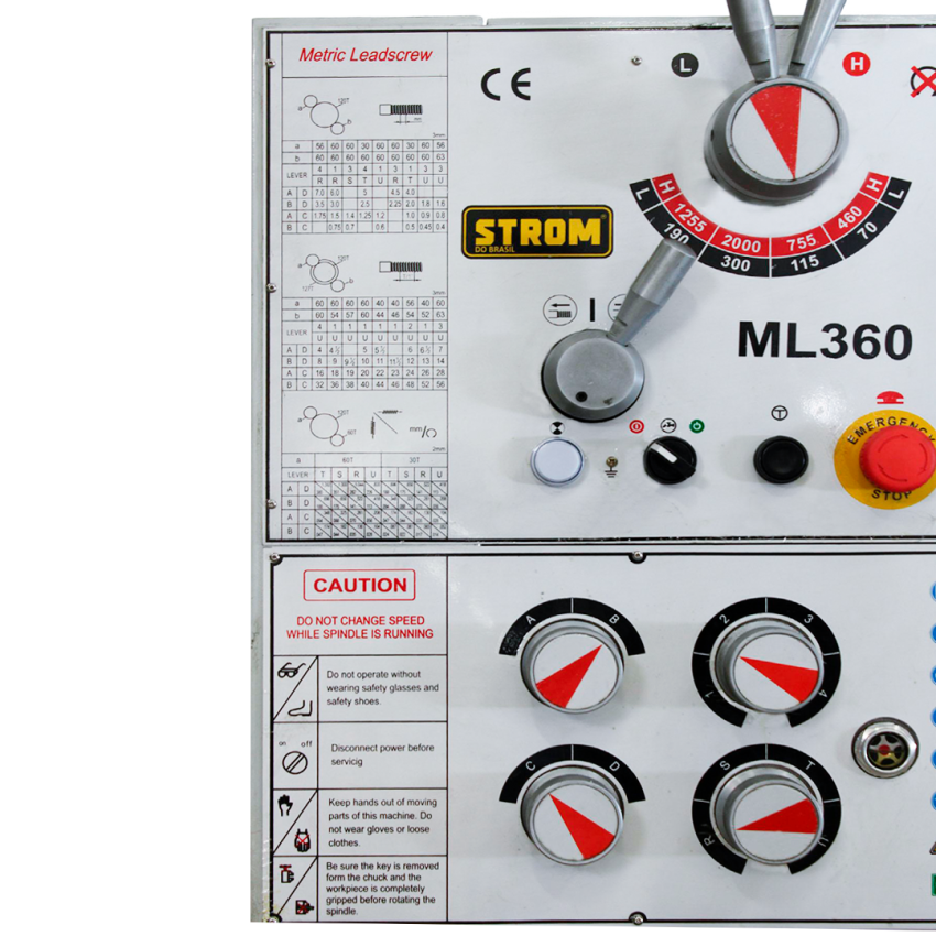 Torno Mecânico Industrial 360 x 1000 mm 1500W 380v Trifásico - ML360