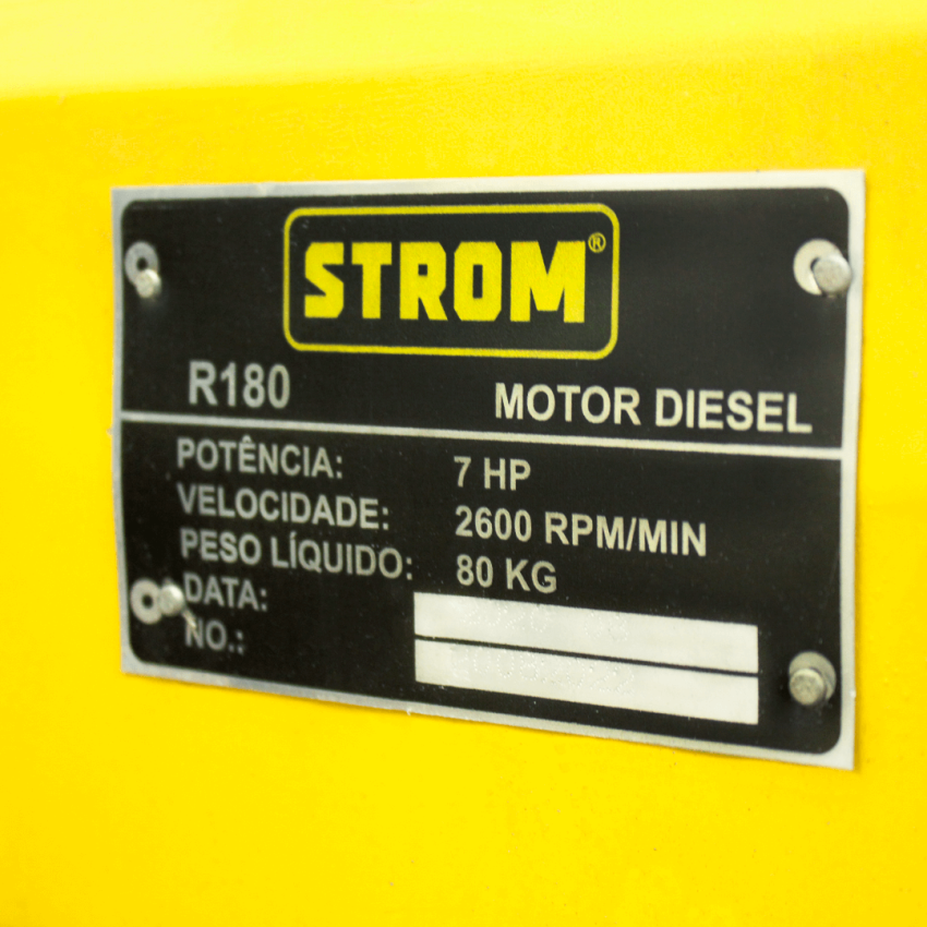 Motor Diesel Partida Manual Refrigerado a água 7,7HP STROM - R180
