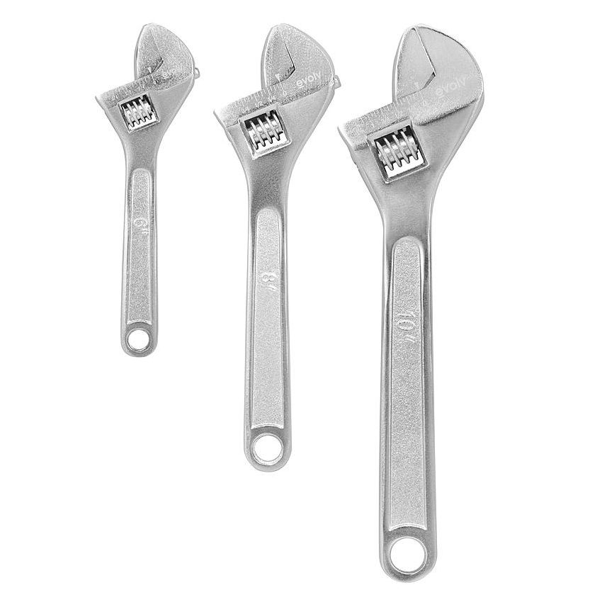 Jogo de Chave Inglesa Ajustável de 3 Peças Evolv - 10064 Craftsman