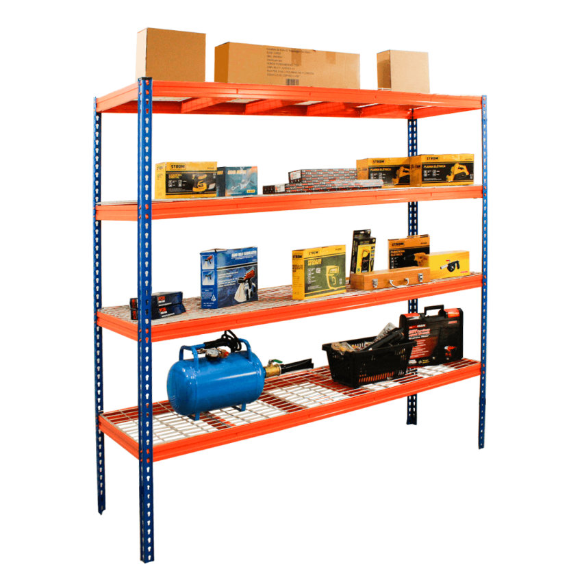 Estante Industrial em Aço 1200 Kilos 200x200x60 C/ 4 Prateleiras - H20060