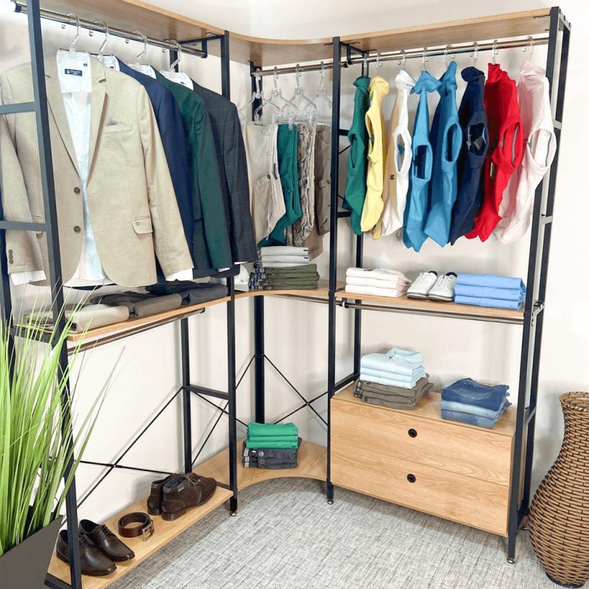 Guarda Roupa Aberto de Canto c/ Duas Gavetas - ModemHeim 2200