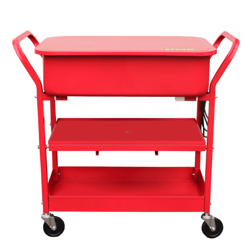 Lavadora Móvel de Peças Compacta com Tampa e Suporte e Prateleiras 75L 110V