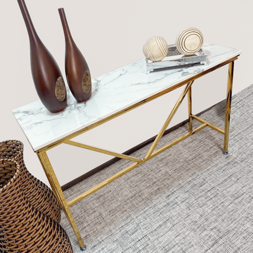 Mesa de Canto com Mármore Branco 1200 - RIS-M33