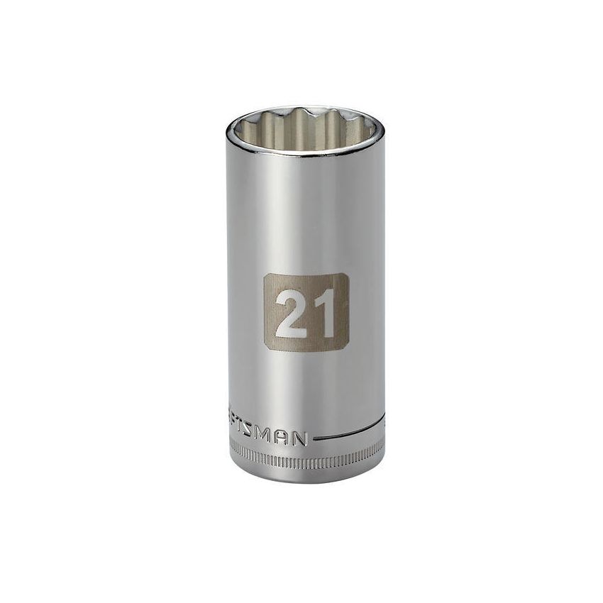 Soquete Longo 21mm, 12 Pontas,Encaixe 3/8 - 50677 - Craftsman