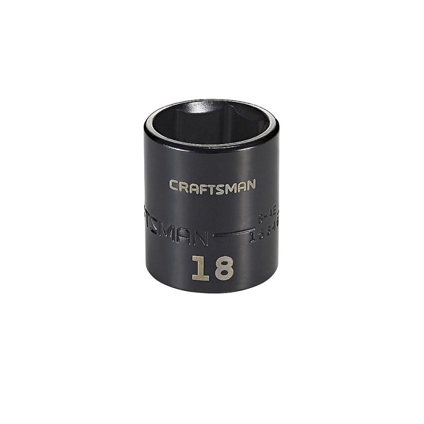Soquete Impacto Curto 18mm, 6 pontas, Encaixe 3/8 - 15846 - Craftsman