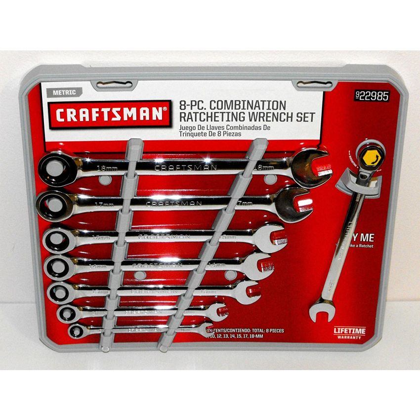 Jogo Chave Combinada Com Catraca 8 peças de 8 a 18 mm - 22985 - Craftsman