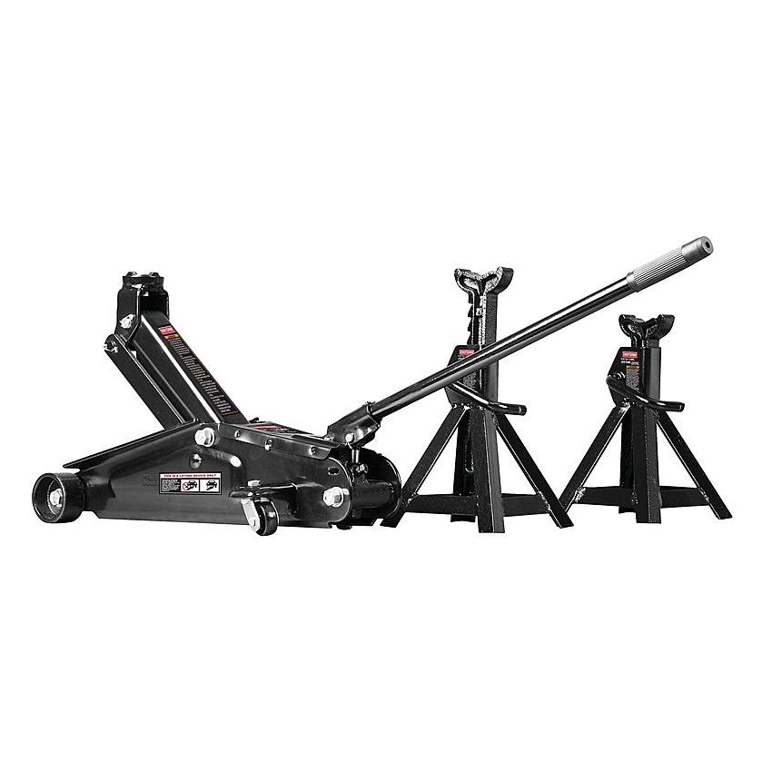 Conjunto Macaco Hidráulico Jacaré com Rodas de Aço e 2 Cavaletes 2-1/4 Toneladas - 950140 - Craftsman