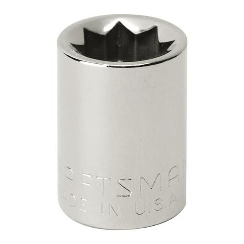 Soquete Curto 7/16, 8 pontas, Encaixe 3/8 - 44344 - Craftsman