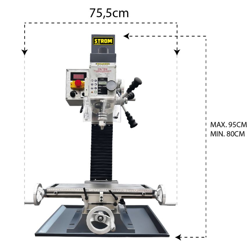 Fresadora e Furadeira de Coluna Profissional 600W - 220V - BT20 