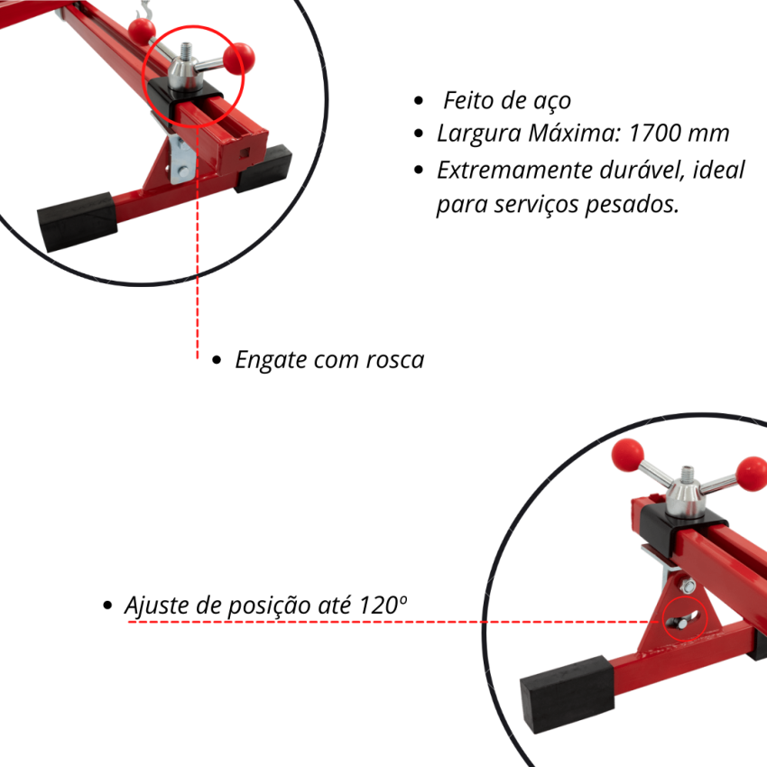 Suporte de Motor Barra Dupla para Elevação de Motor de Carro 500kg - LD-E04006 -STROM
