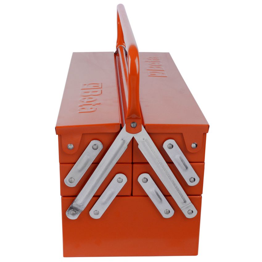 Caixa metálica sanfonada para ferramentas com alça e 5 divisórias (laranja) C20 - 2120 - Beta