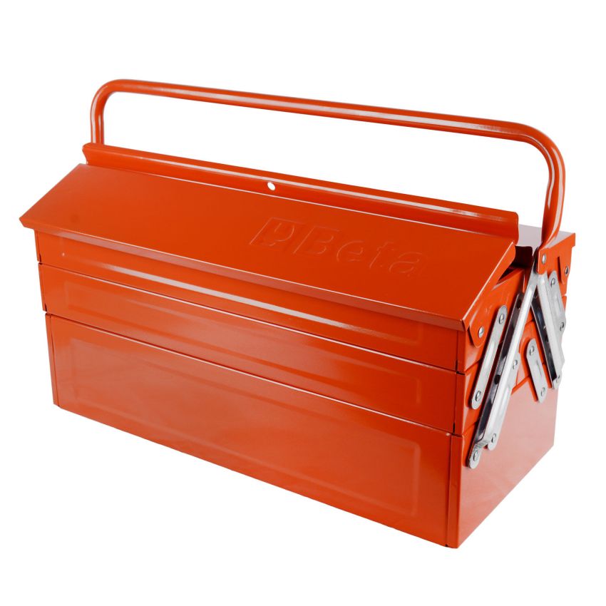Caixa metálica sanfonada para ferramentas com alça e 5 divisórias (laranja) C20 - 2120 - Beta