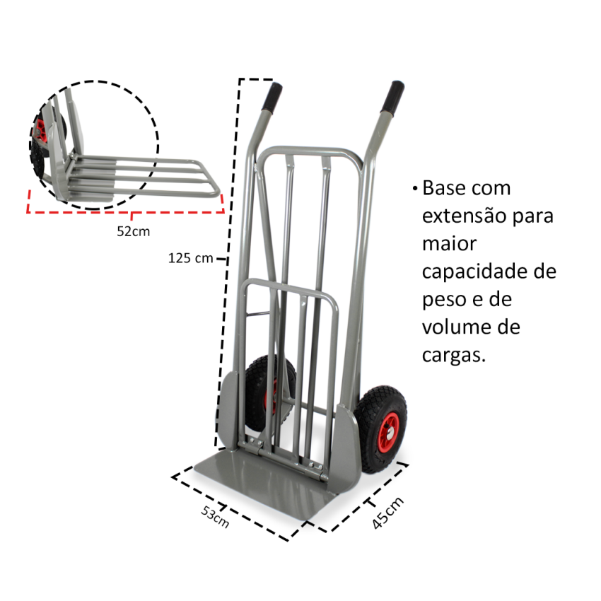 Carrinho para Transporte de Carga Pesada 280Kg - HT4024 - STROM