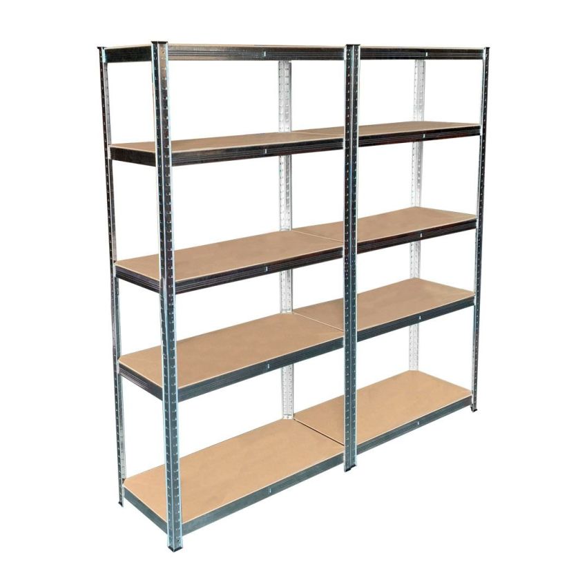 Conjunto de 2 Estantes Galvanizadas 150kg com 5 prateleiras - TI151A-2