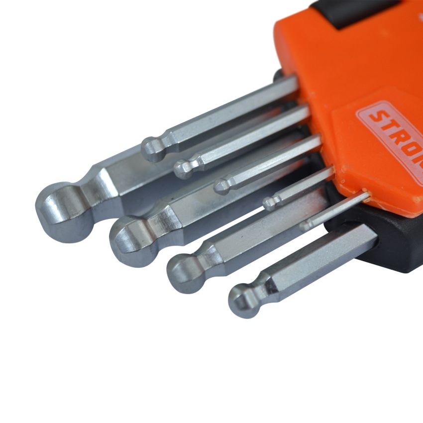 Jogo de Chave Hexagonal Abaulada Curtas com 9 peças - LAT-133 - STROM