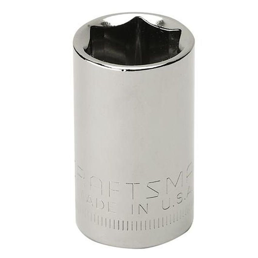 Soquete Curto 1, 6 Pontas, Encaixe 3/8 - 43021 - Craftsman