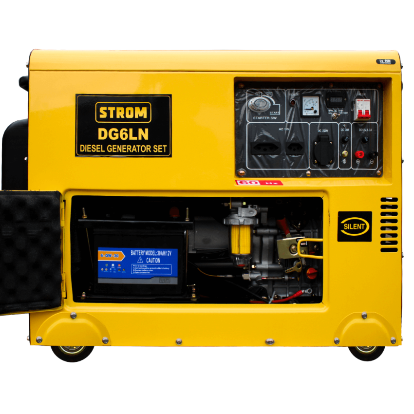 Gerador de Energia a Diesel 5KW, Silencioso DG6LN Monofásico 110/220v Partida Elétrica– STROM