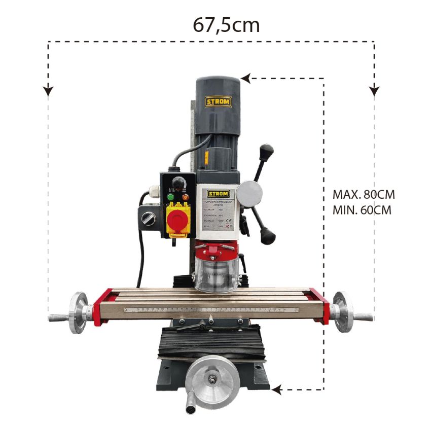 Fresadora e Furadeira de Coluna Profissional 550W - 220V - BT16
