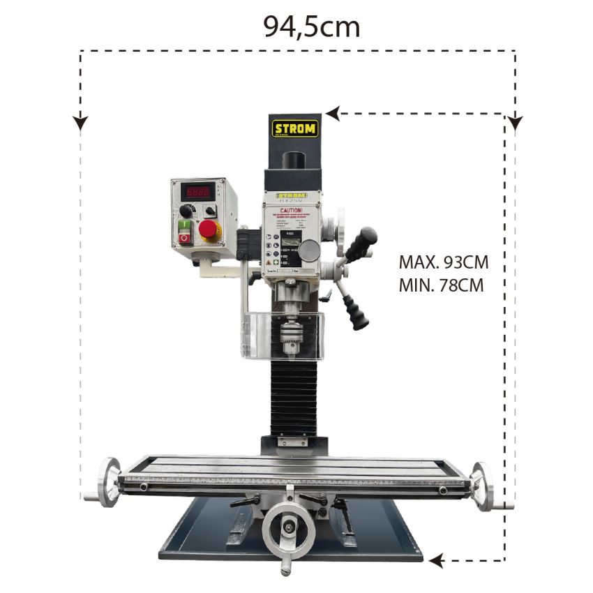 Fresadora e Furadeira de Coluna Profissional 600W - 220V - BT25V