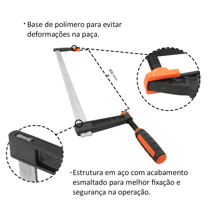 Grampo Sargento Tipo F - Q0609 - FIXMAN 