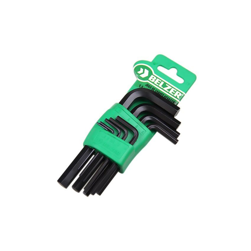Jogo de Chave Allen Curta de 1,5 a 10mm com 9 Peças - Belzer 220407SBR