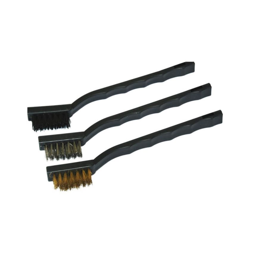 Jogo com 3 escovas de aço (cabo em plástico) 3x7 - 7´´ - 1221007 - Crownman