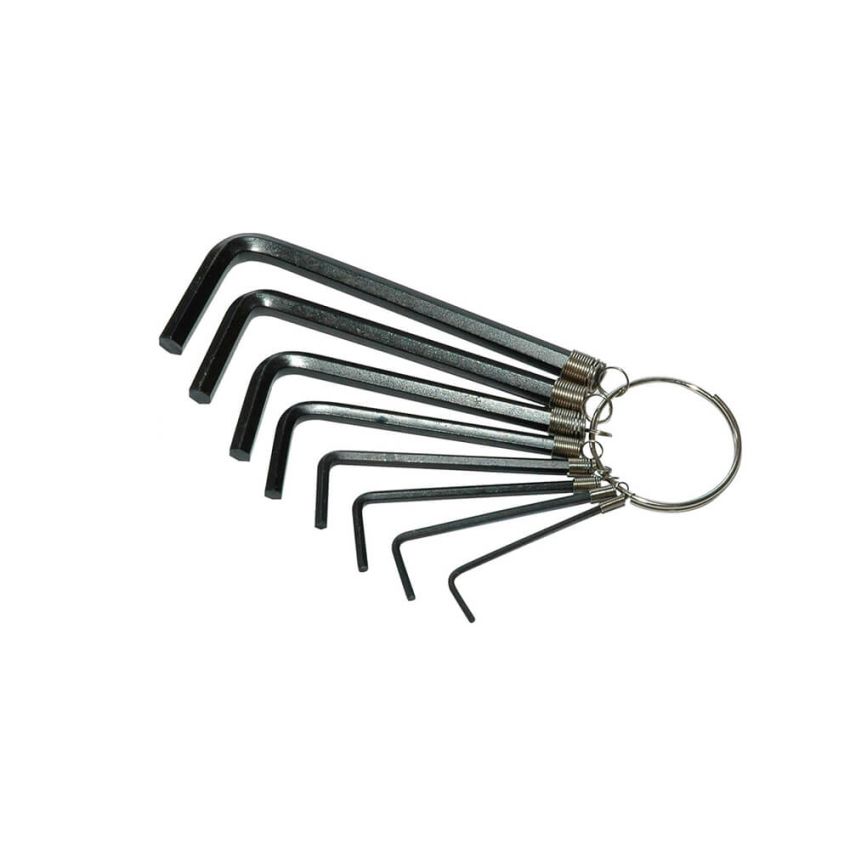 Jogo de chave allen com 8 peças tipo chaveiro 1,5mm a 6mm - 0430008 - Crownman
