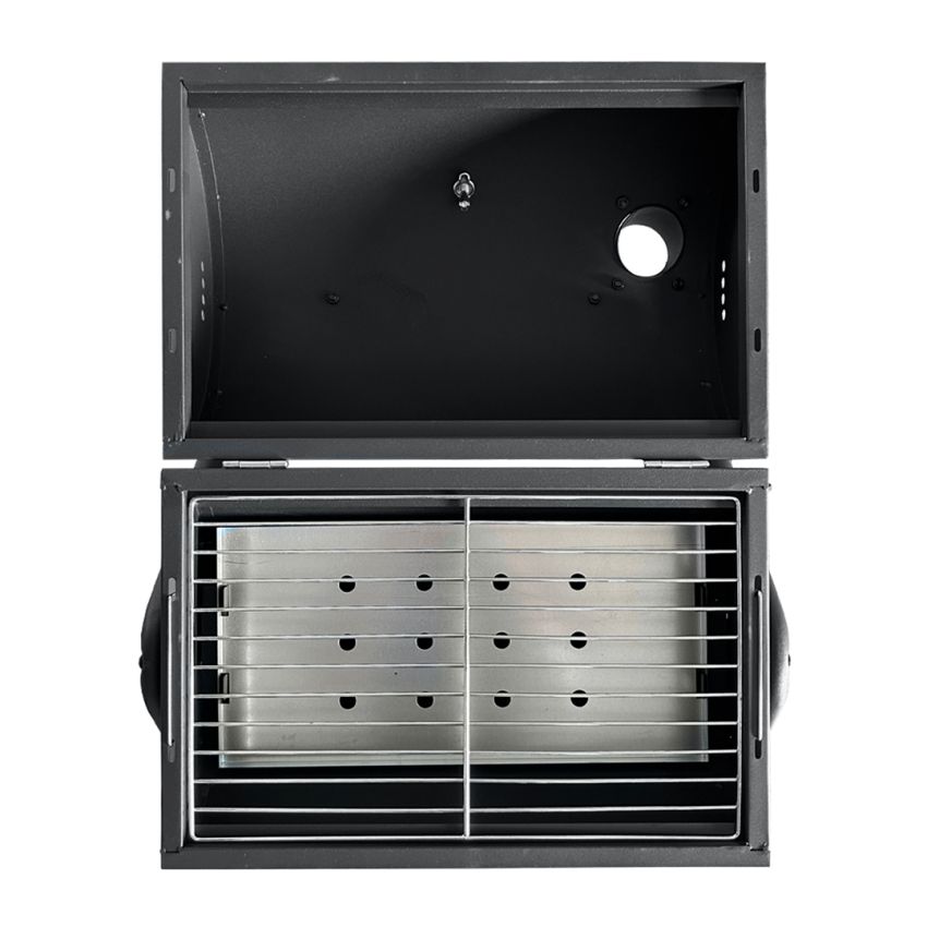 Churrasqueira Portátil a Carvão com Termômetro e Chaminé - JY-022-C