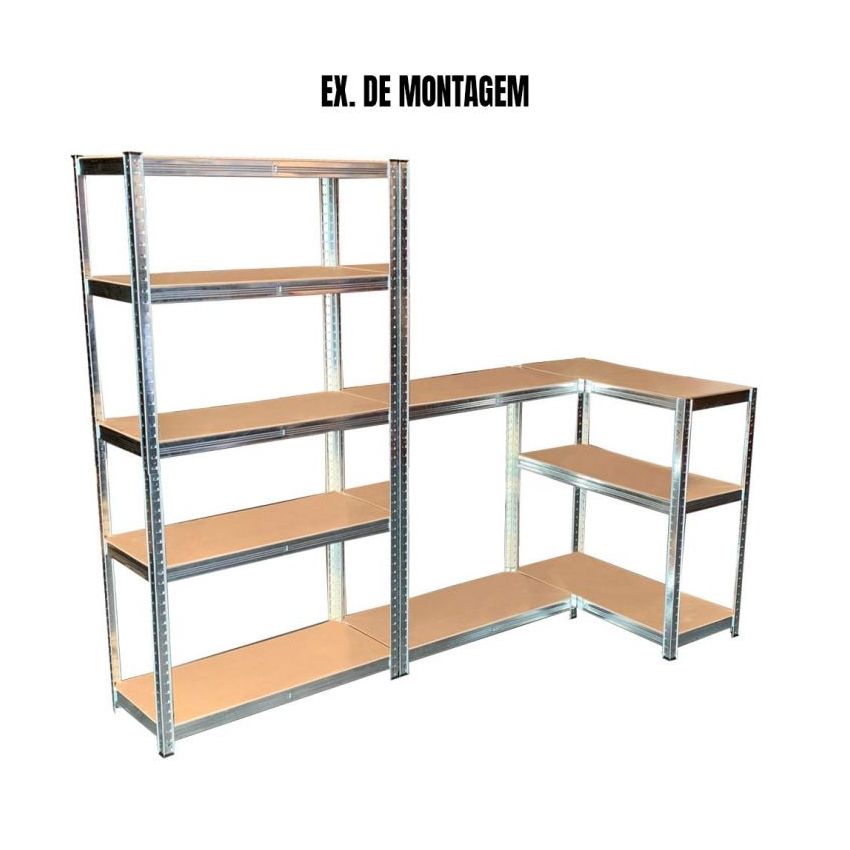 Conjunto de 2 Estantes Galvanizadas 150kg com 5 prateleiras - TI151A-2