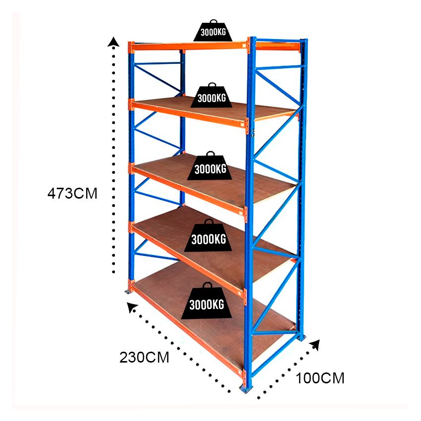 Conjunto de Porta Paletes Modular 3000kg por Prateleira - 3000644 - STROM