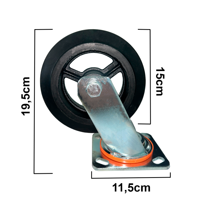 Roda de Reposição para Carrinho de Transporte 1 Tonelada – 15cm – TC4833A