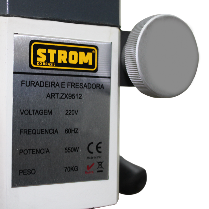 Furadeira e Fresadora Mesa 410x112mm 550W 16mm -110V - ZX9512 STROM