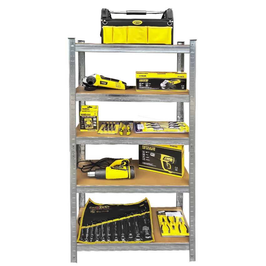 Estante com 5 Prateleiras em Metal e Madeira Capacidade para 175 kilos – TI153-1