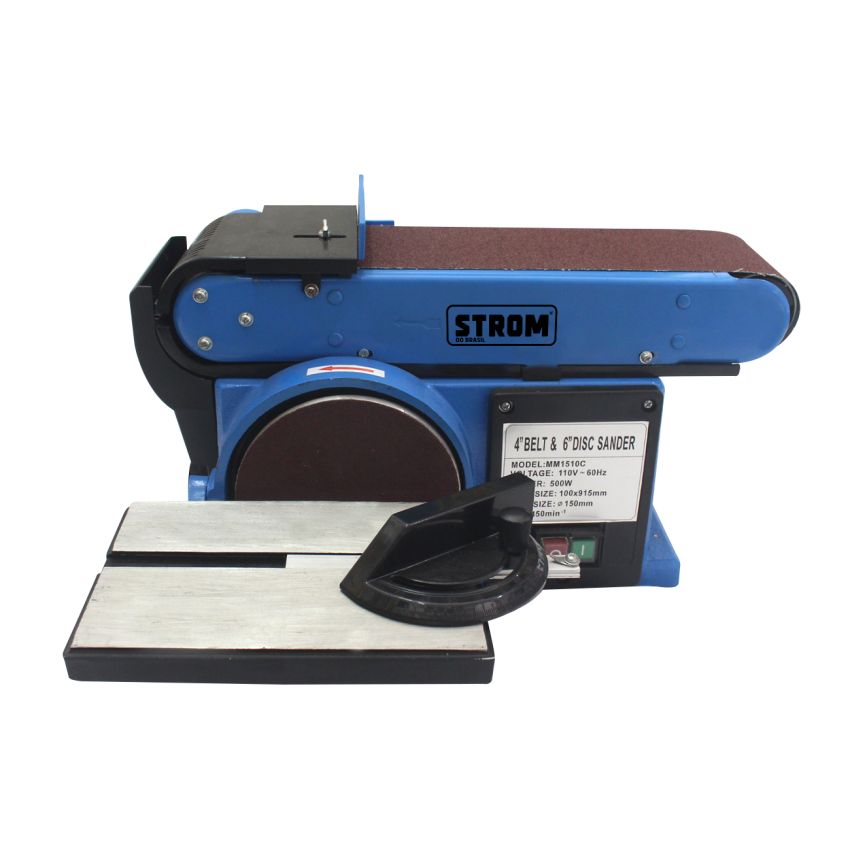 Lixadeira de Cinta e Disco de Bancada Multifuncional com Plataforma de Grau 500W 110V - WBDS46 - STROM