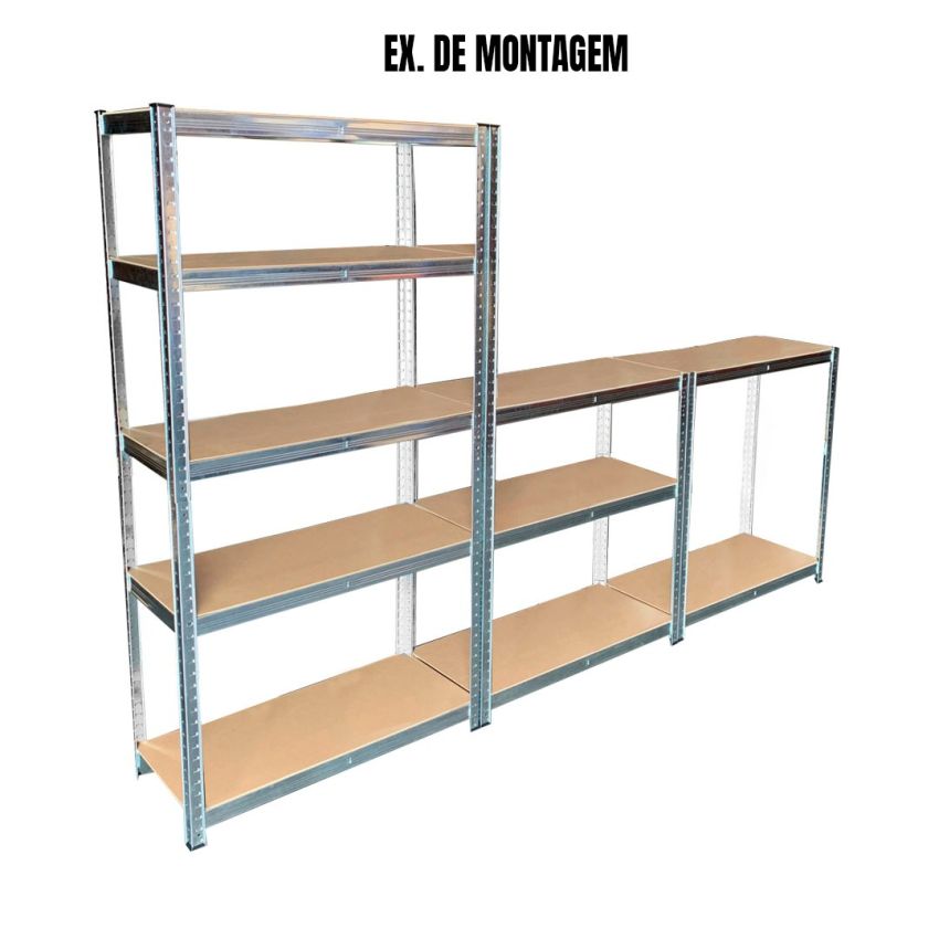 Conjunto de 3 Estantes Galvanizadas com 5 prateleiras - TI153-3