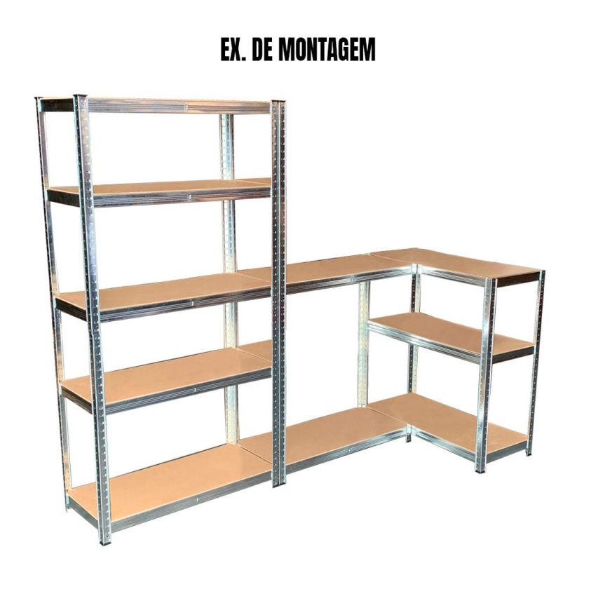 Conjunto de 2 Estantes Galvanizadas com 5 prateleiras - TI153-2