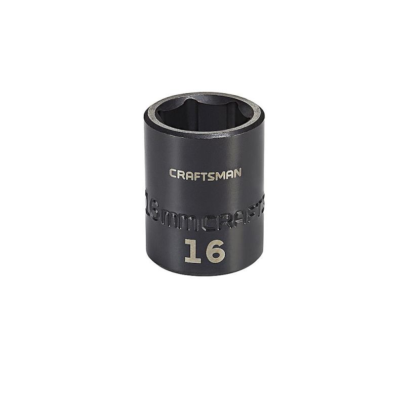 Soquete Impacto Curto 16mm, 6 pontas, Encaixe 3/8 - 15976 - Craftsman